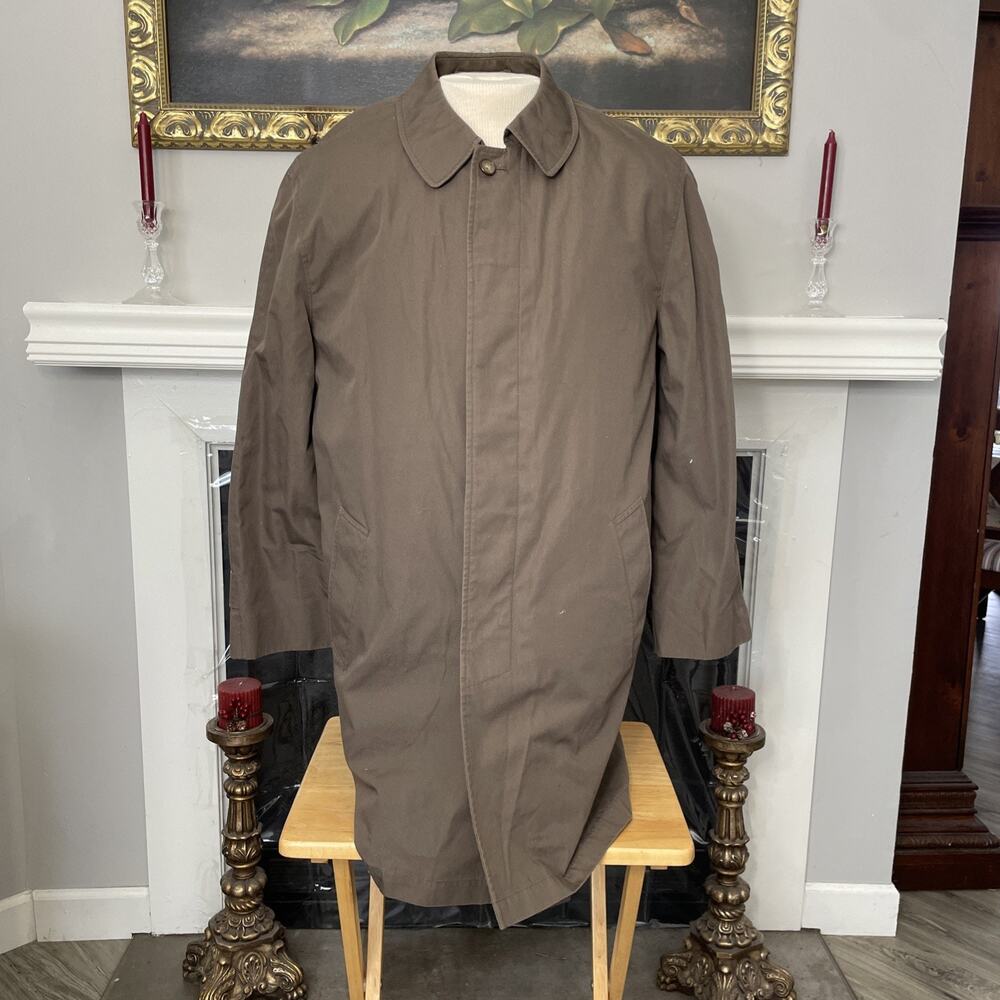 London Fog Men's Brown Knee Length Trench Coat Medium